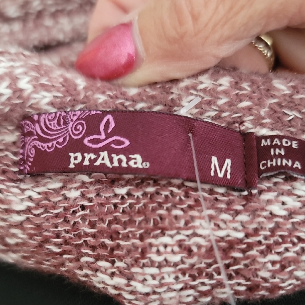 PrAna Maroon/Brown Knit Sweater With Hood - Picture 2 of 10